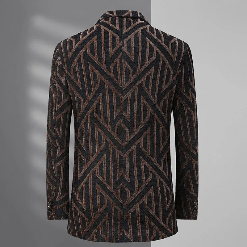 Black Coffee Geometric Line Blazer