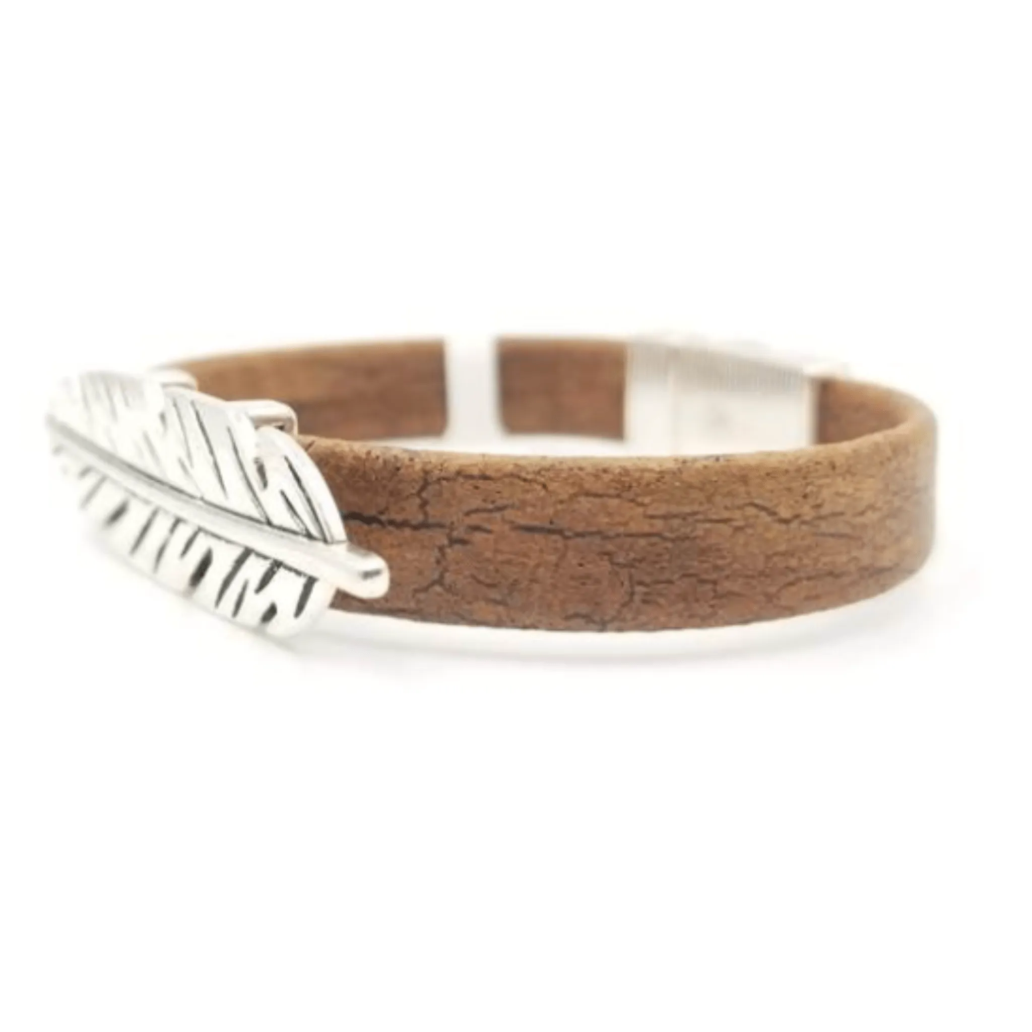 Feather Cork Charm Magnetic Bracelet