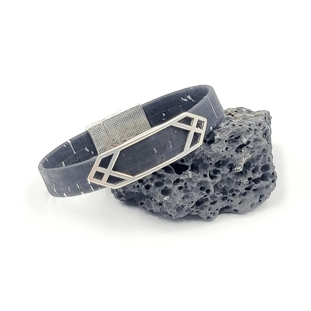 Geometric Slider Cork Charm Magnetic Bracelet