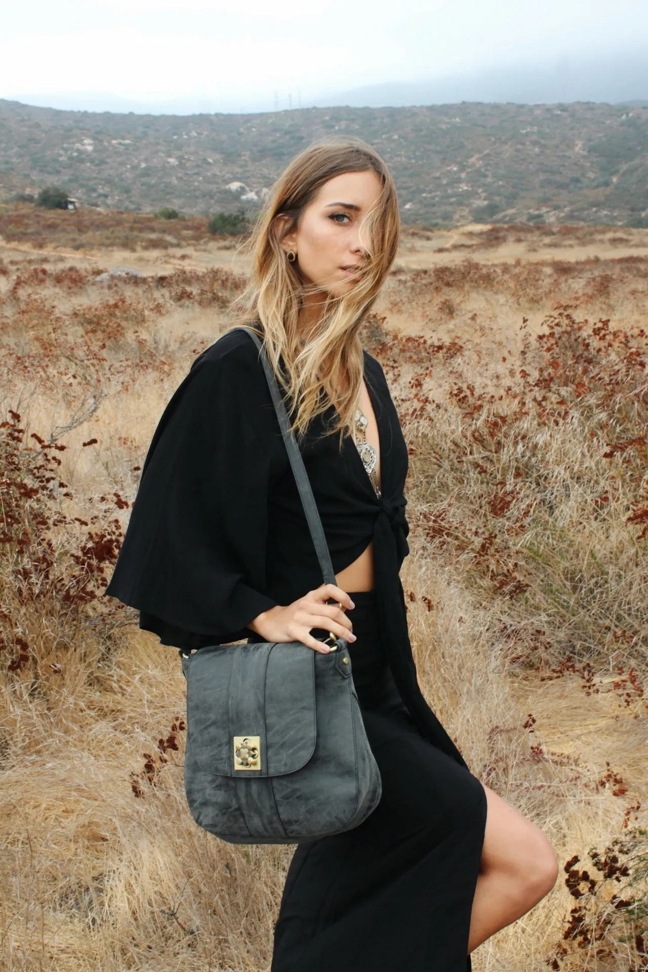 Parisian Nights Large Crossbody in Black