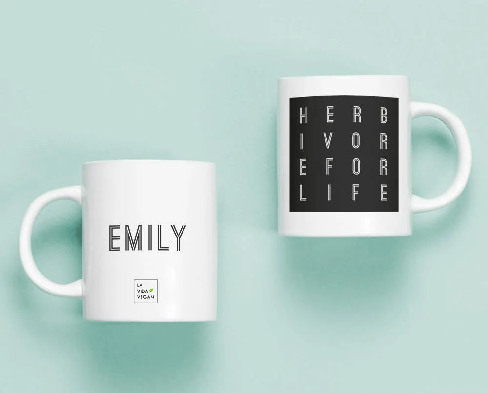Personalised 'Herbivore For Life' Mug