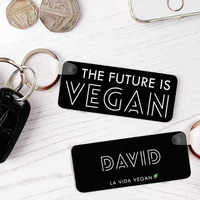 Personalised 'The Future Is Vegan' Keyring