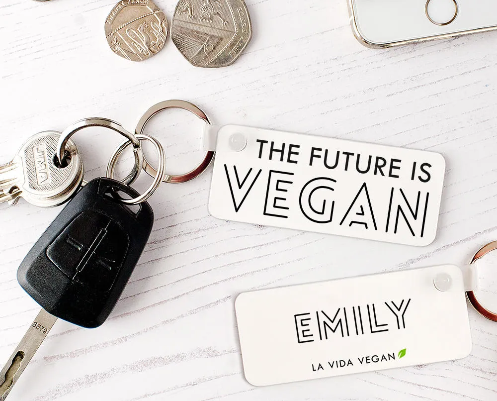 Personalised 'The Future Is Vegan' Keyring