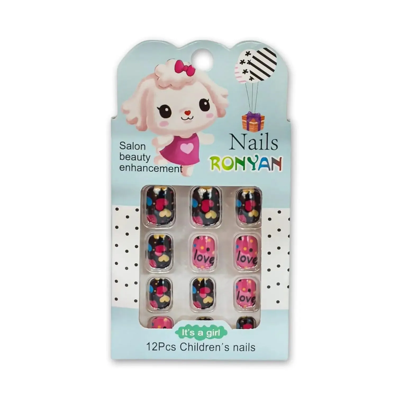 Ronyan Kids False Nails Set 12 Pcs