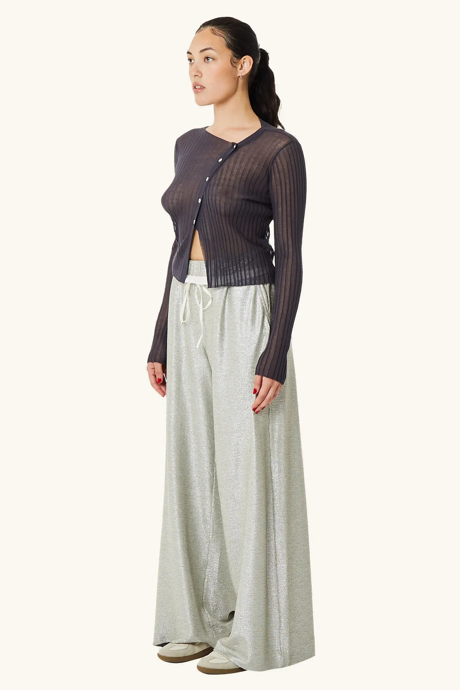 Sheer Shadow Asym Sweater