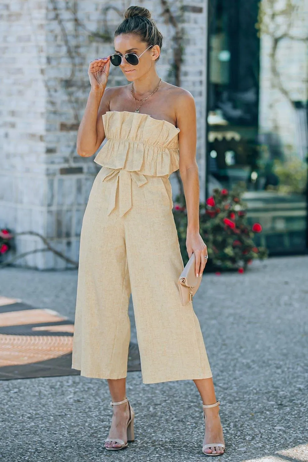 Strapless Ruffled Jumpsuit