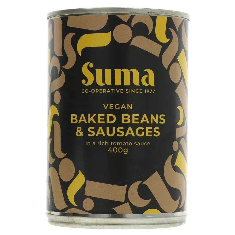 Suma Baked Beans With Vegan Sausages 400g