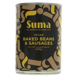 Suma Baked Beans With Vegan Sausages 400g